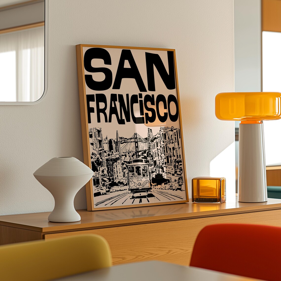 San Francisco Retro Travel Poster, Mid-Century California - Image 2
