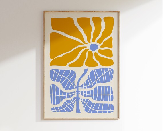 Modern Abstract Flower Poster Retro Flower Print Colourful Botanical Print Matisse Inspired Botanical Print Boho Flower Print Mf007