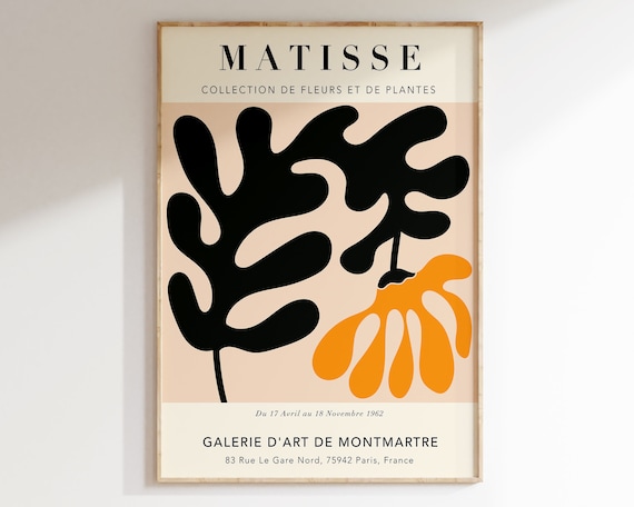 Matisse Abstract Flower Poster Flower Market Print Matisse Botanical Cut Outs Exhibition Poster Minimal Botanical Wall Art Print Mp153