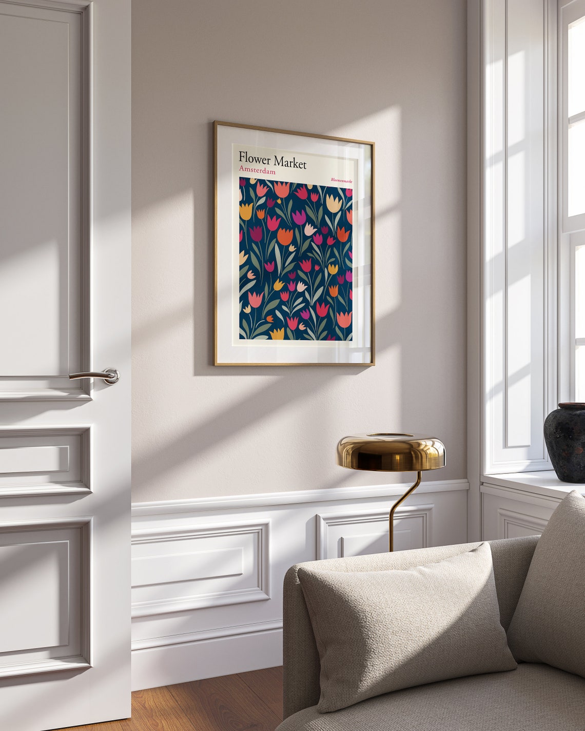 Flower Market Art Print Amsterdam Flower Market Poster Tulips Art Poster Flower Market Botanical Wall Art F157 - Image 2