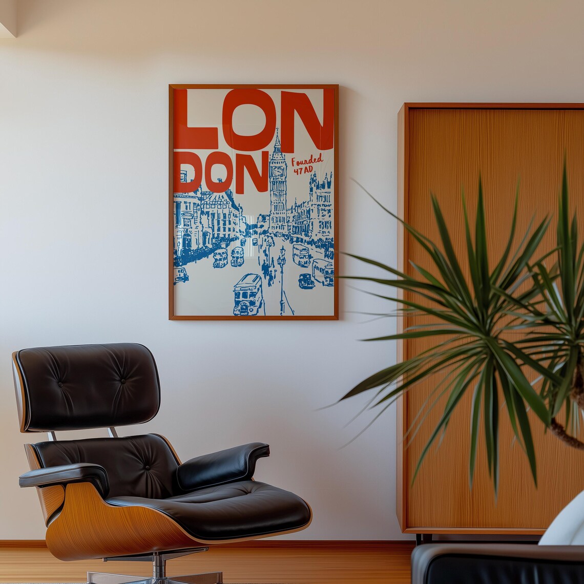 London Retro Travel Poster, Mid-Century Travel Print - Image 4