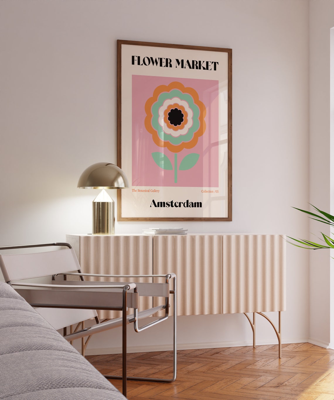 Amsterdam Flower Market Poster Retro Flower Market Wall Art Pink Boho 70s Flower Market Flower Market Print Retro Flowers F122 - Image 2