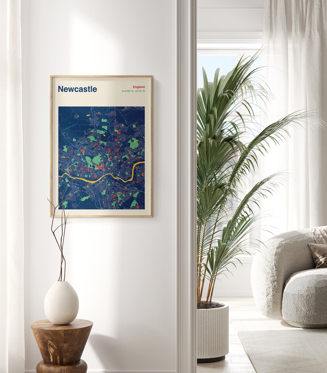 Newcastle Upon Tyne Map Print, Newcastle Travel Poster - Image 3