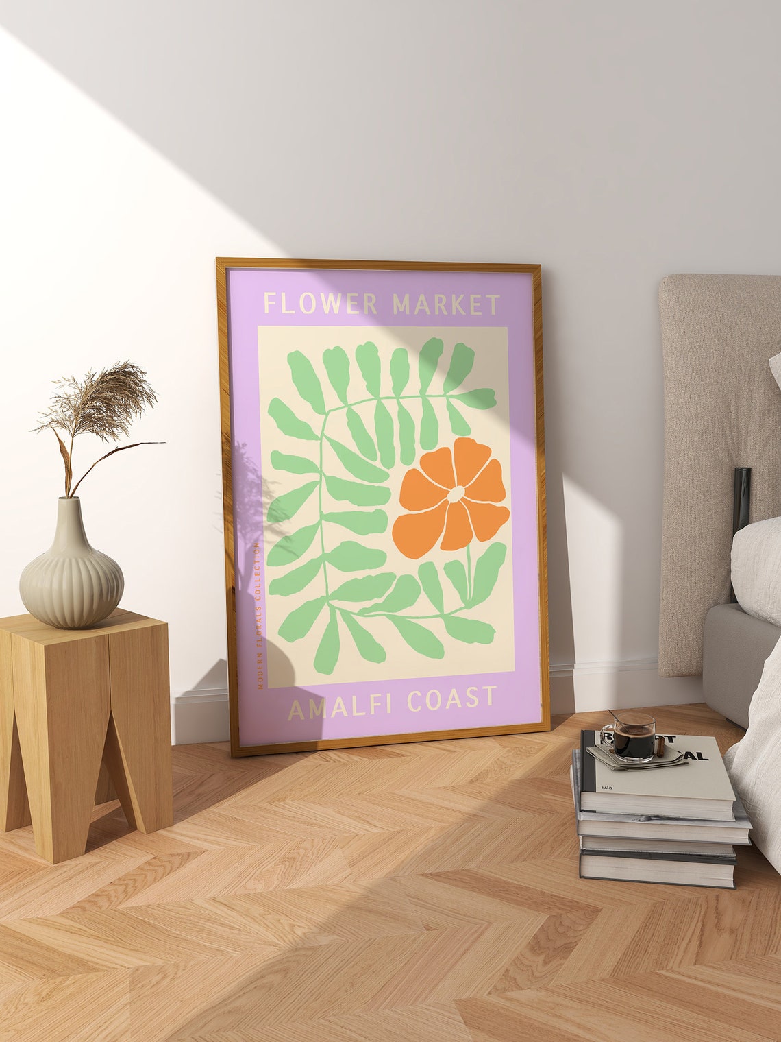 Amafi Coast Flower Market Poster Pastel Flower Market Print Abstract Floral Poster Retro 70s Floral Art Danish Pastels Aesthetic F106 - Image 2
