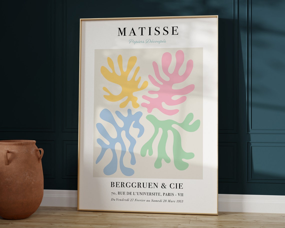 Matisse Papiers Découpés 1953 Coral Cutout Organic Shapes Poster
