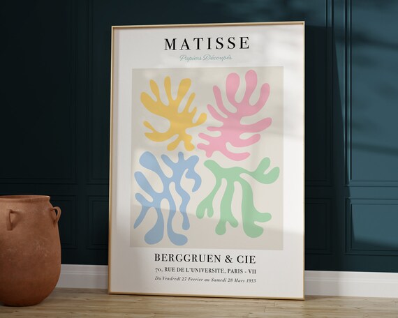 Pastel Matisse Exhibition Poster Matisse Exhibition Print Matisse Leaf Print Pastel Matisse Flower Poster Pastel Pink Matisse Mp10