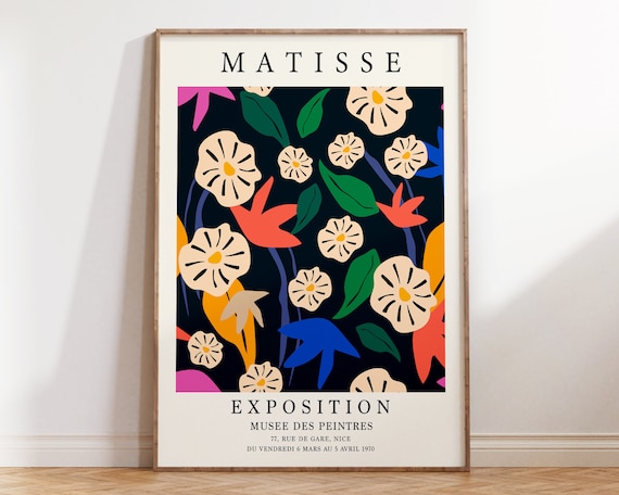 Matisse Exposition Poster Bold Floral Cut Out Nice 1970 Gallery