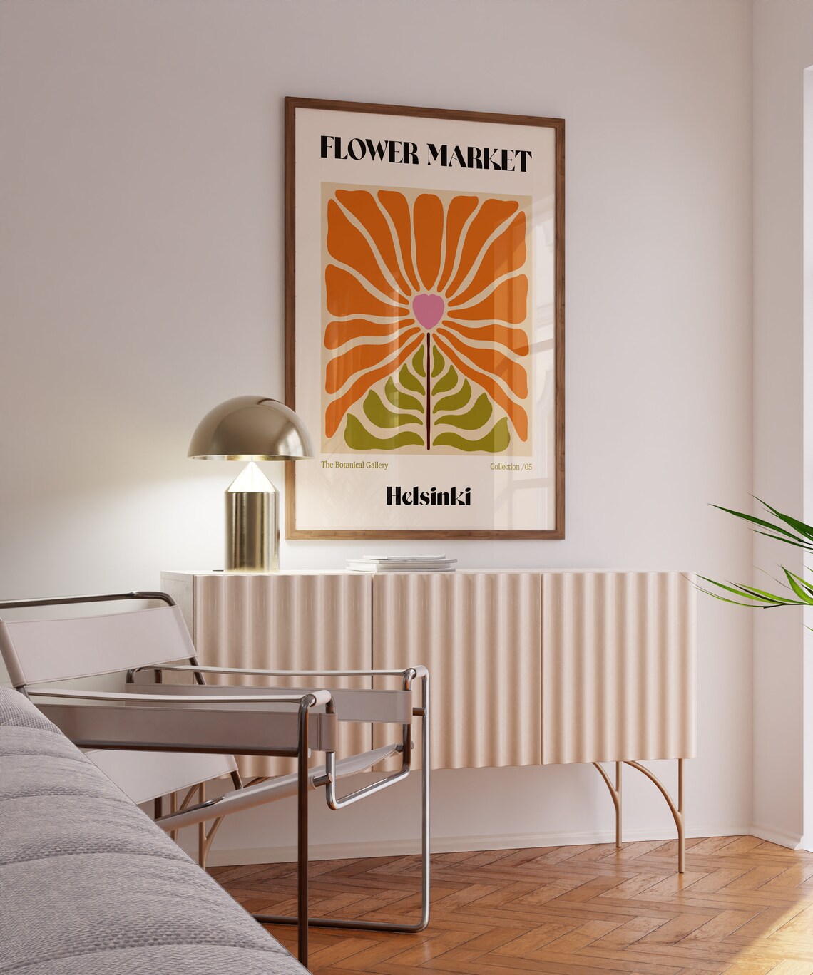 Helsinki Flower Market Retro Boho Art Print - Image 2