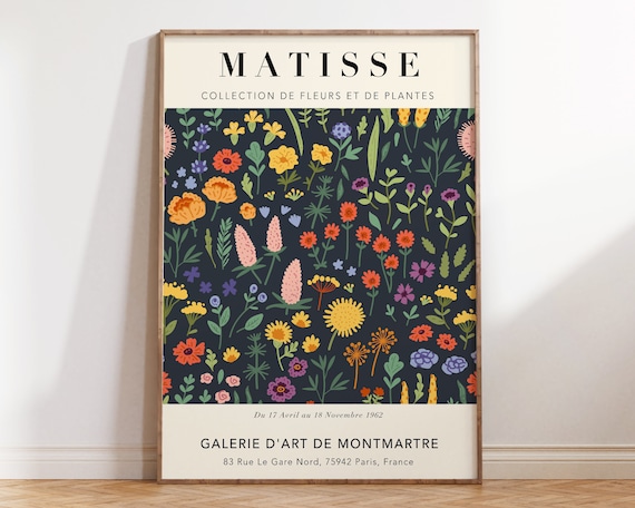 Matisse Wildflower Meadow Exhibition Poster Dark Botanical 1962