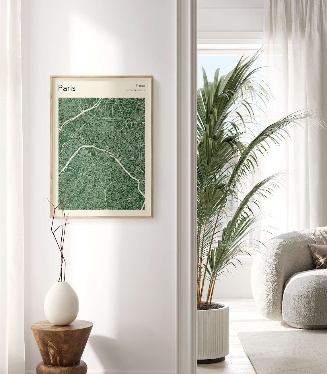 Paris City Map Print, Pastel Travel Poster - Image 2