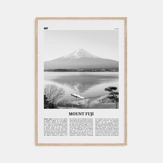 Mount Fuji Black and White Art Print, Japan Landscape