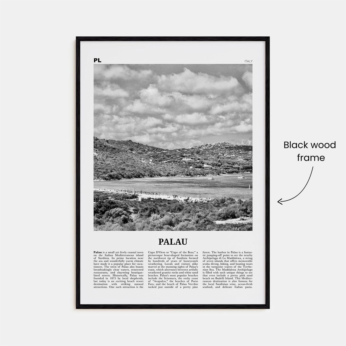 Palau Print Black And White Italy Palau Wall Art Palau Poster Palau Photo Palau Wall Decor Italy Italia Sardinia Sassari - Image 3