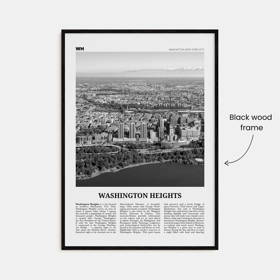 Washington Heights Black And White Travel Poster - Image 3