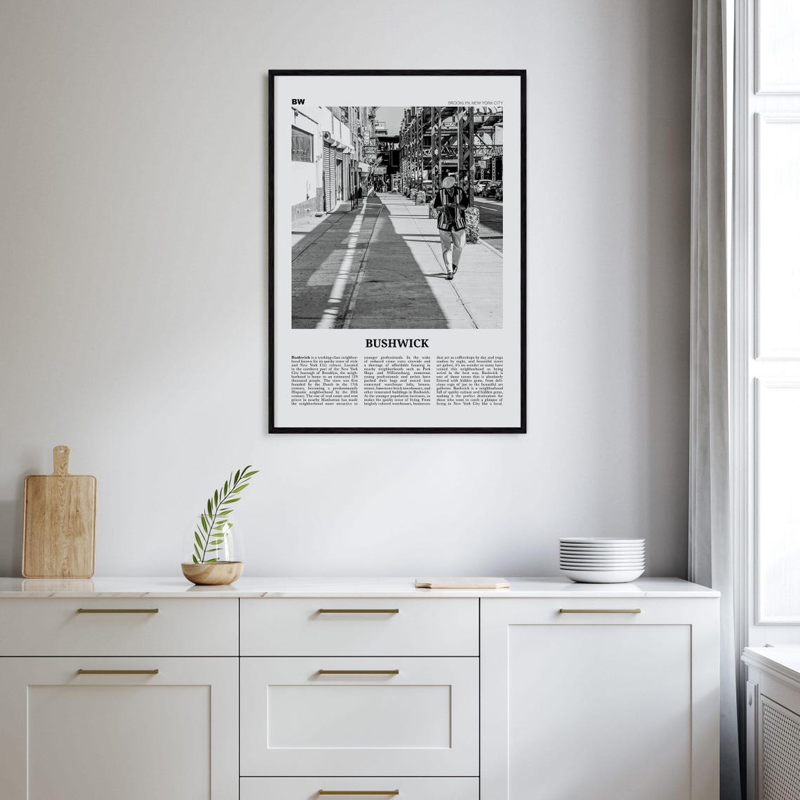 Bushwick Black And White Travel Poster, New York City - Image 2