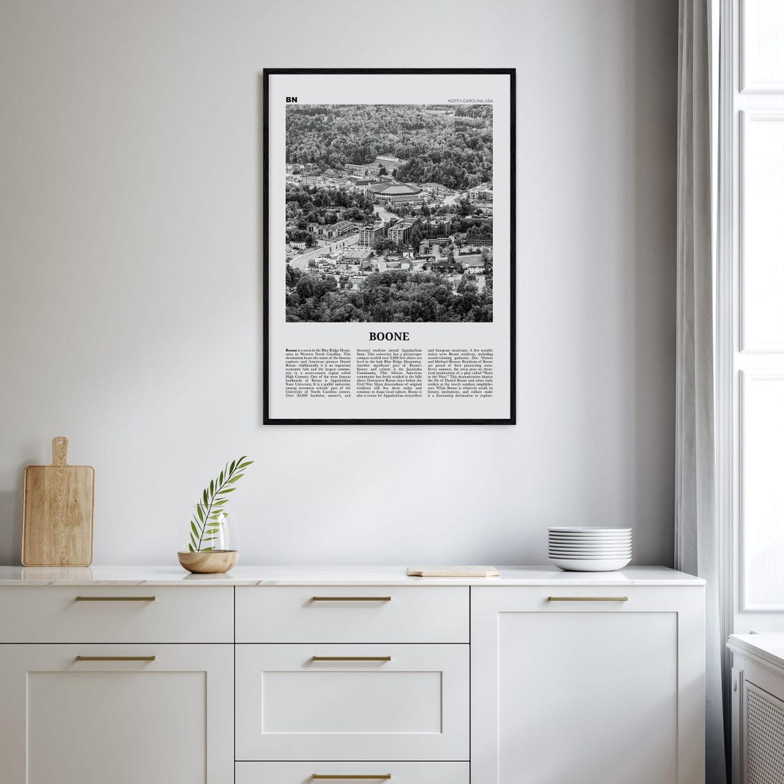 Boone, North Carolina Travel Poster, Black and White - Image 2