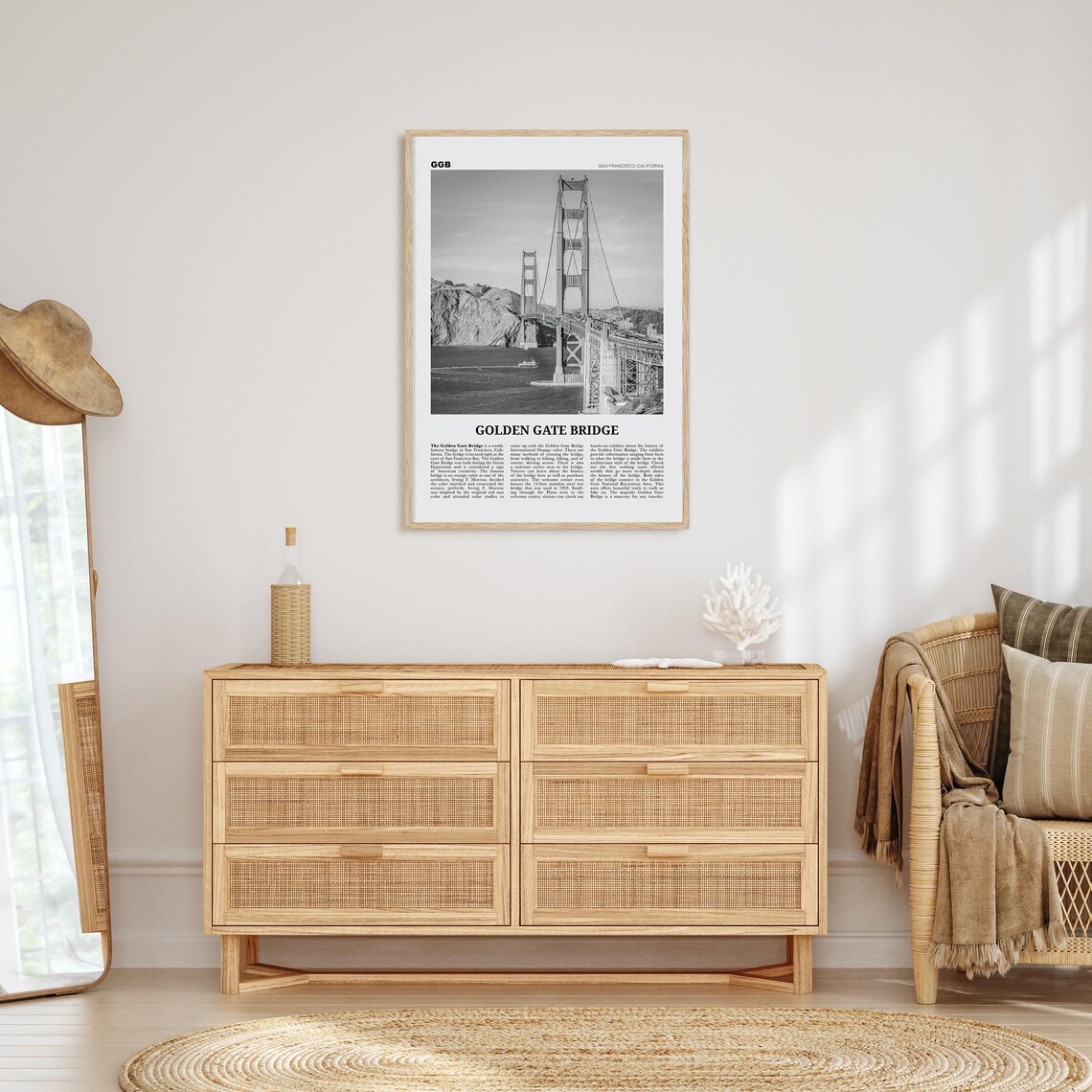 Golden Gate Bridge Black And White San Francisco Art Print - Image 4