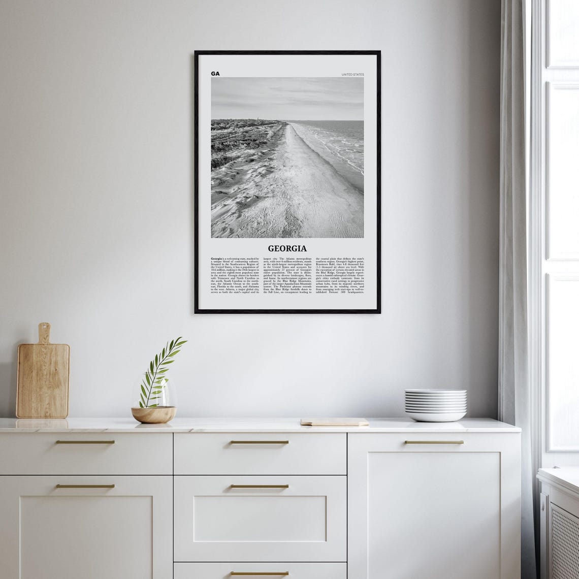 Georgia Print Black And White United States No 3 Georgia Wall Art Georgia Poster Georgia Photo Georgia Wall Decor United States - Image 2