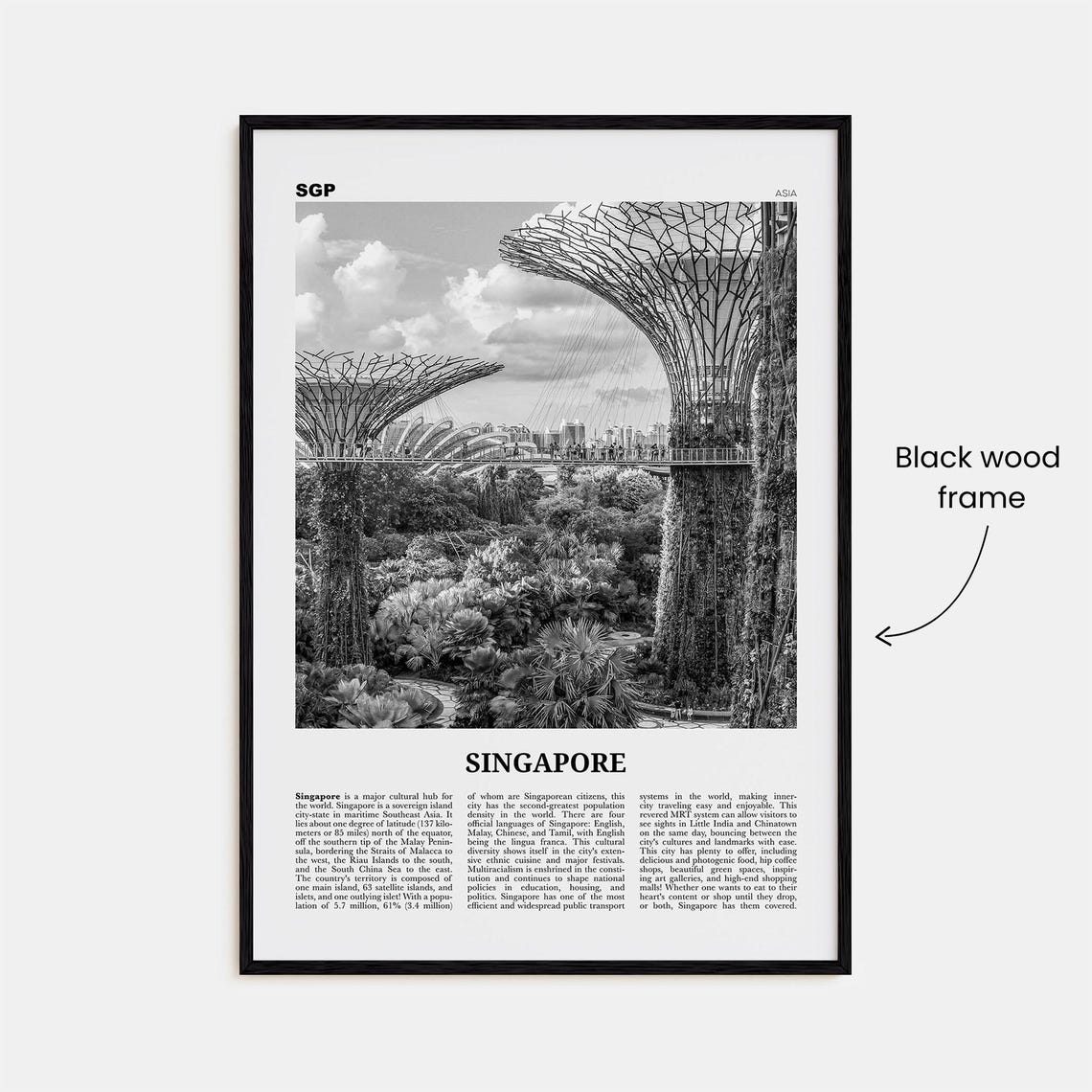 Singapore Print Black And White No 4 Singapore Wall Art Singapore Poster Singapore Photo Singapore Wall Decor Malay Malaysia Asia - Image 3