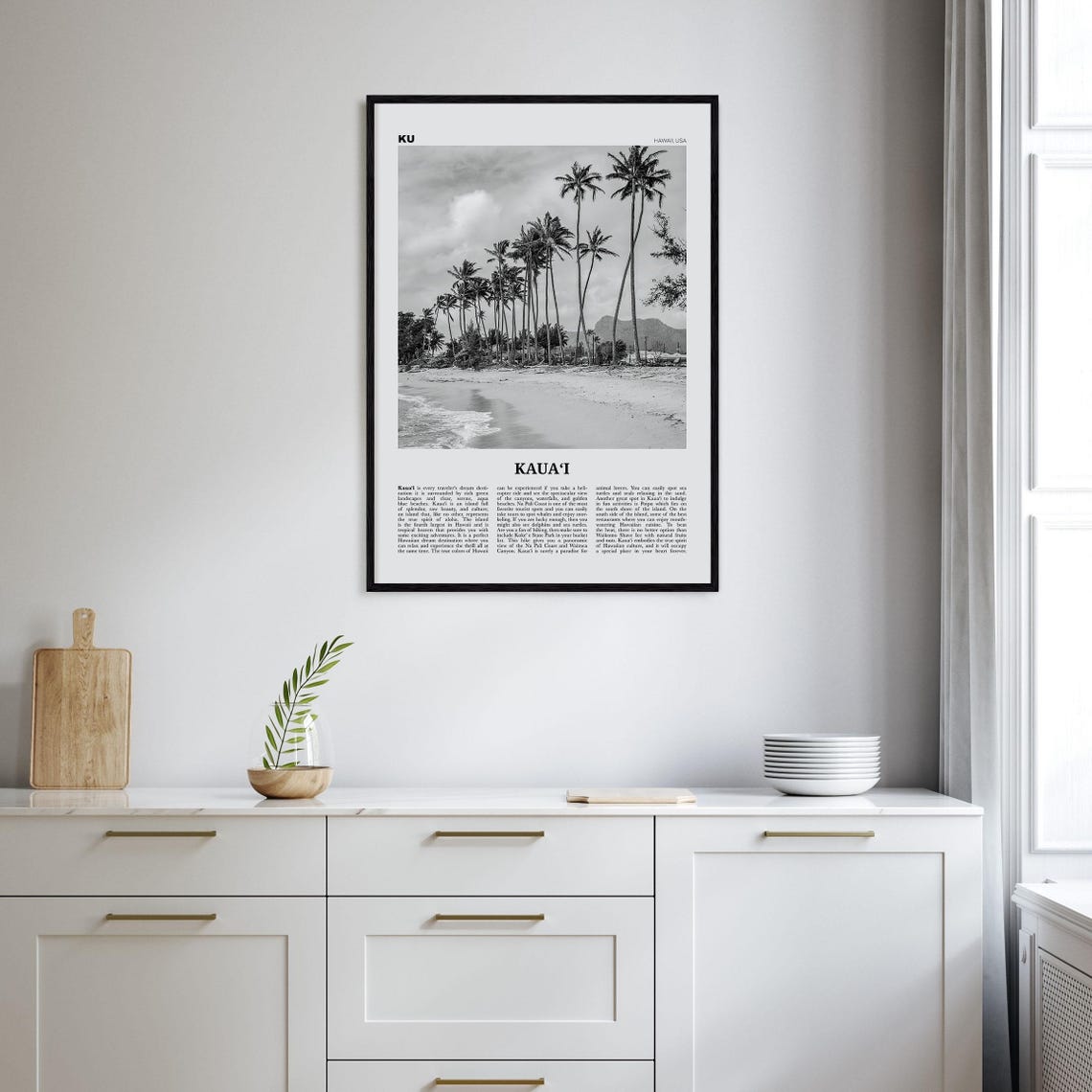 Kauai Black and White No. 2 Hawaii Travel Poster - Image 2
