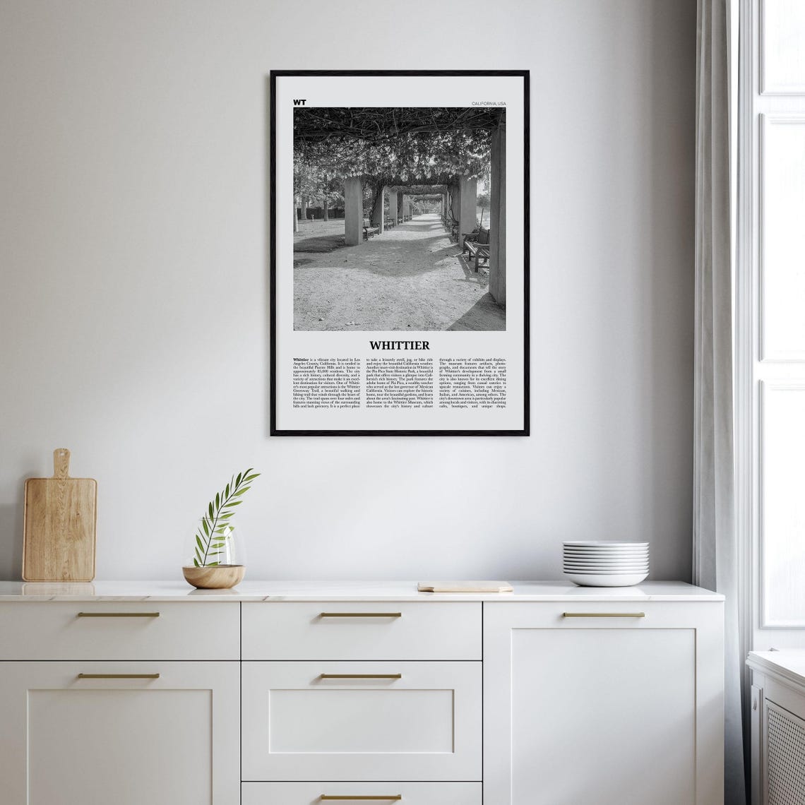 Whittier Print Black And White California Whittier Wall Art Whittier Poster Whittier Photo California Usa United States North America - Image 2