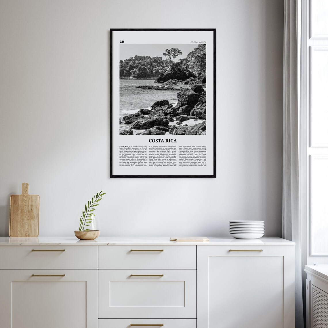 Costa Rica Black and White Wall Art Print, San Jose - Image 2