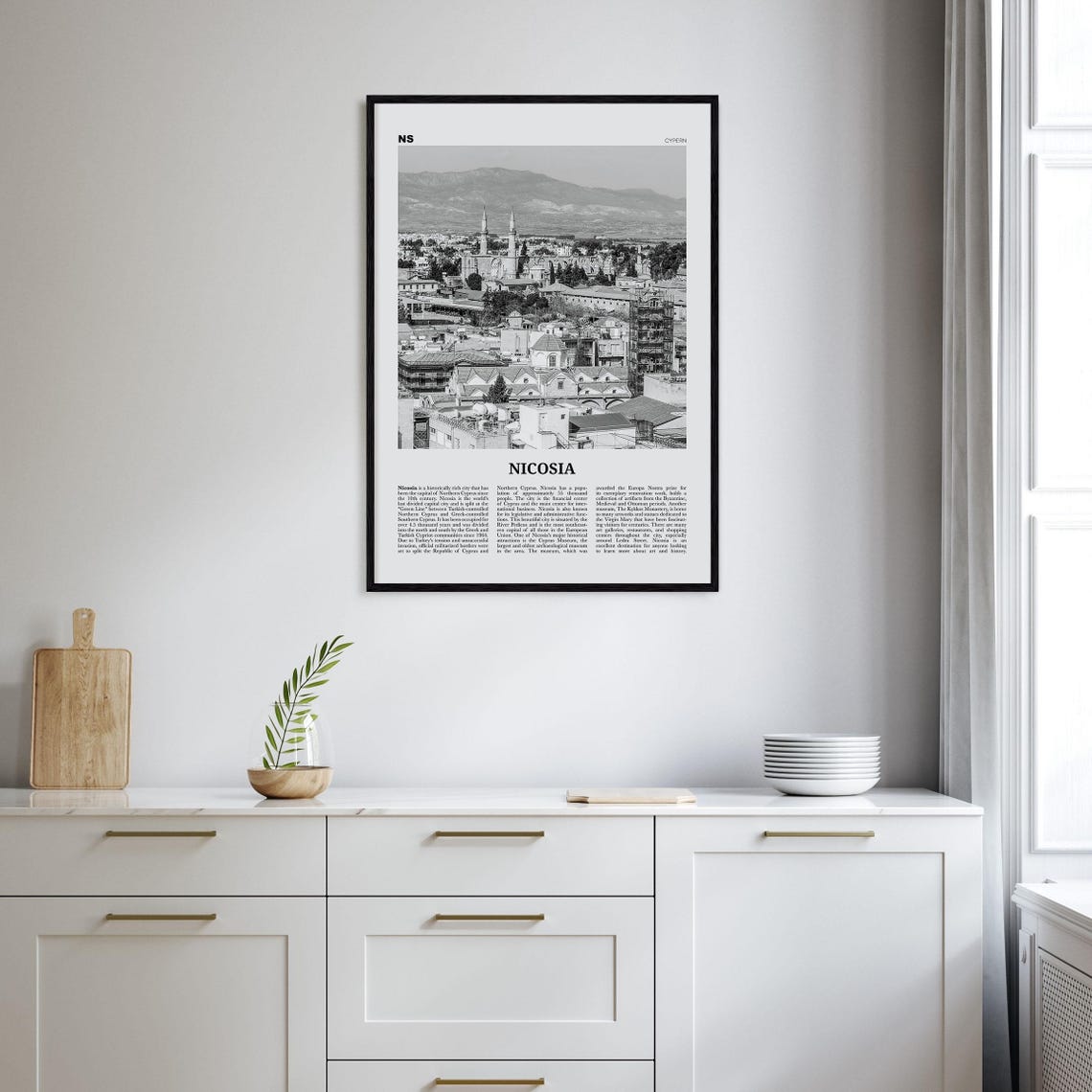 Nicosia Print Black And White Nicosia Wall Art Nicosia Poster Nicosia Photo Nicosia Wall Dcor Cyprus Kbrs Cumhuriyeti - Image 2