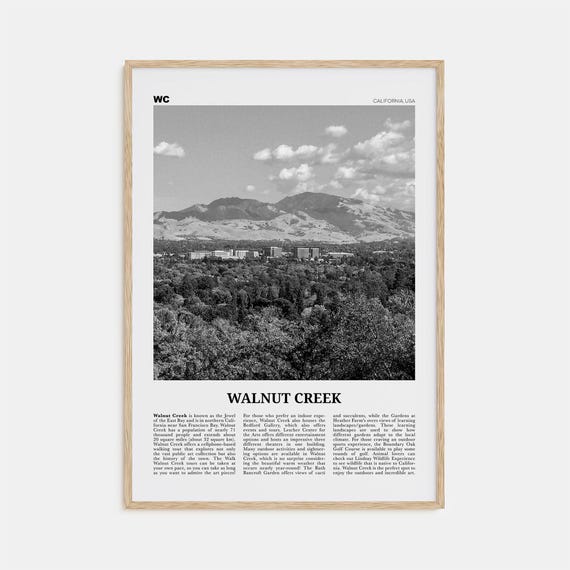 Walnut Creek Black and White Travel Poster