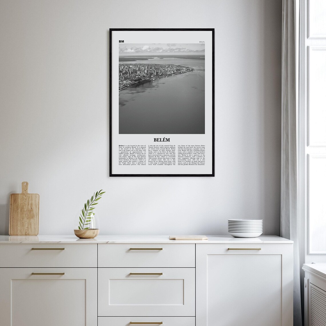 Belem Black And White No. 1, Belem Map Poster - Image 2