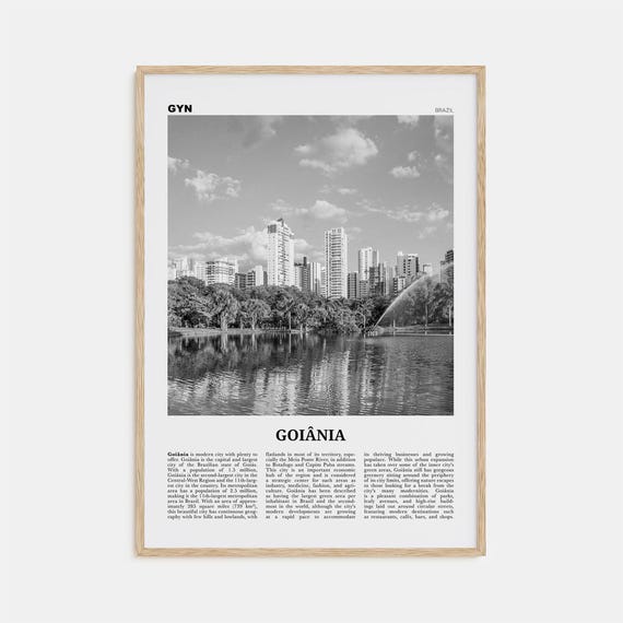 Goiania Black and White Travel Poster, Brazil
