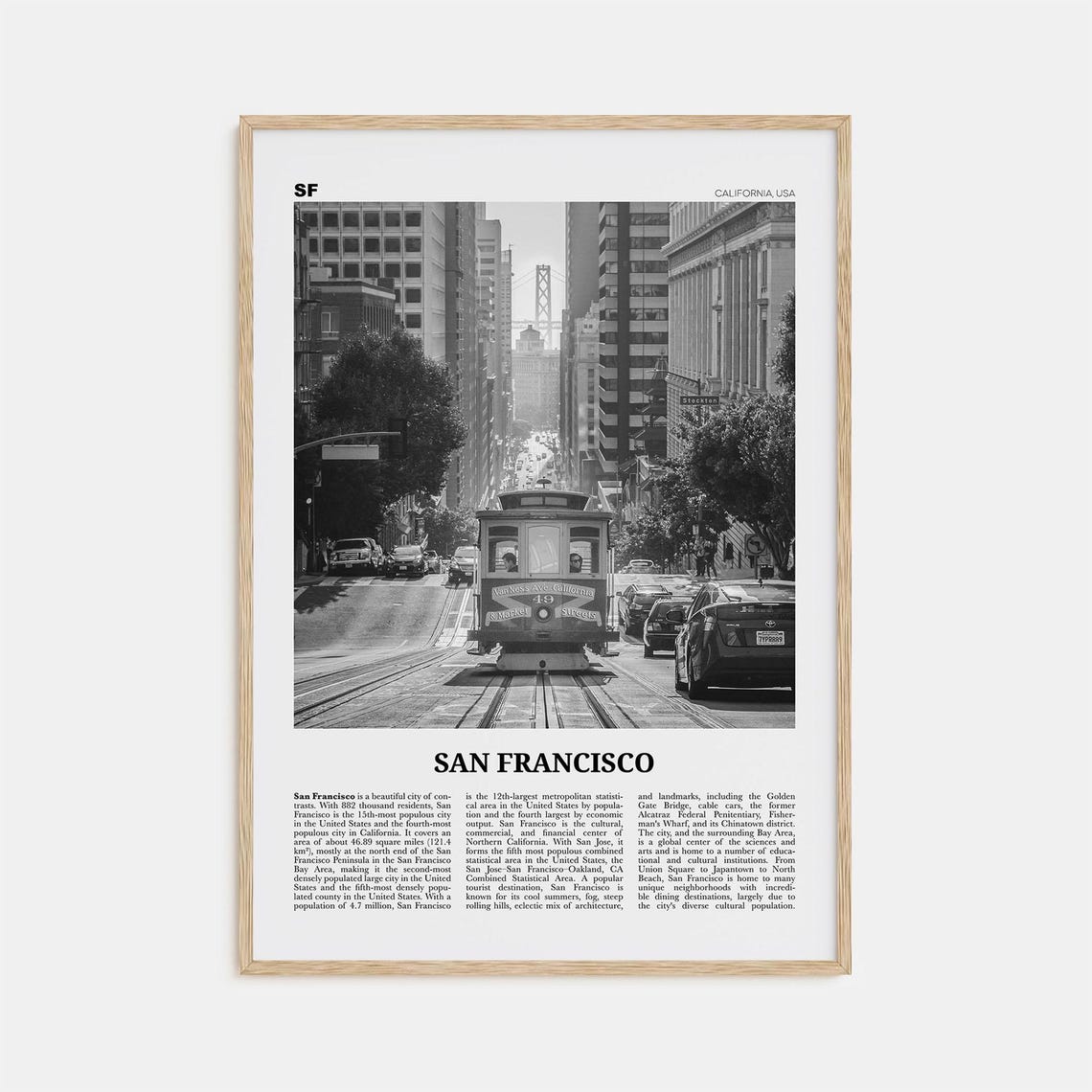 San Francisco Black And White Photo Art Print