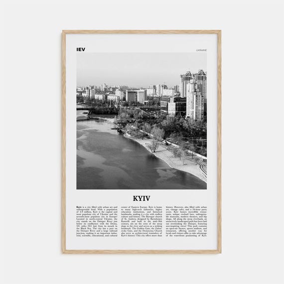 Kyiv Black and White Poster Print, Ukraine City