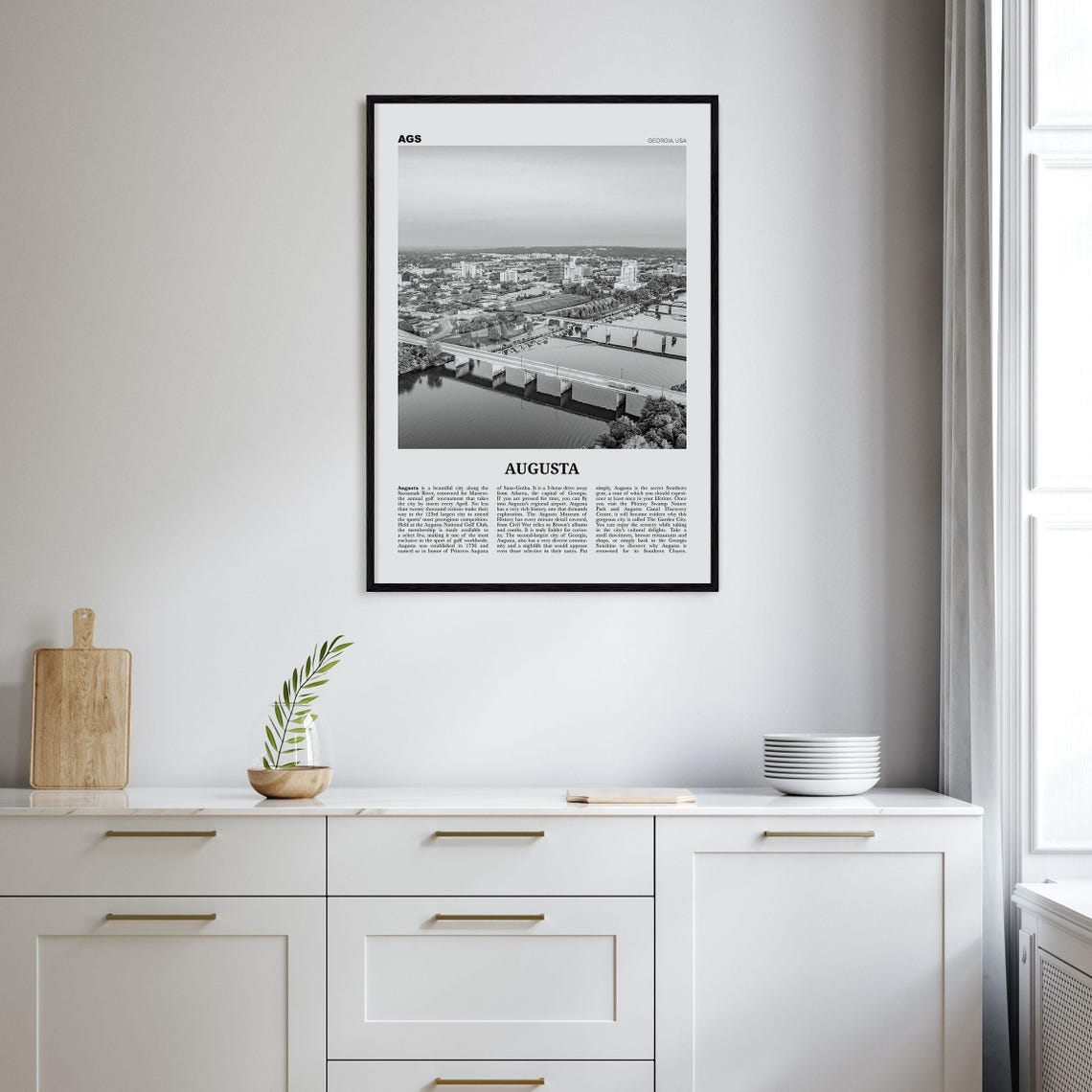 Augusta Black and White Travel Poster, Georgia USA - Image 2