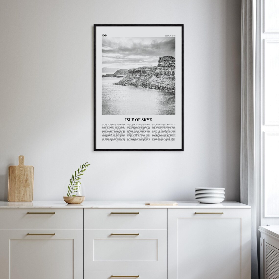 Isle Of Skye Black And White Travel Poster, Scotland - Image 2