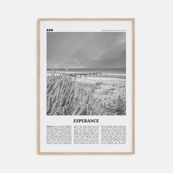 Esperance Black and White Travel Poster, Australia