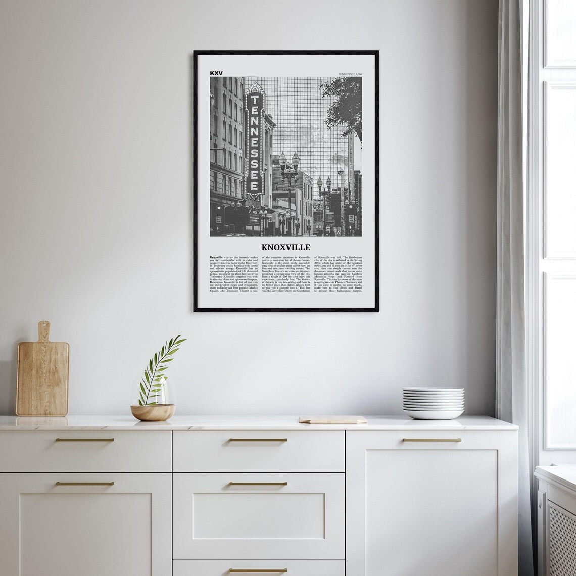 Knoxville Black and White Travel Poster, Tennessee - Image 2