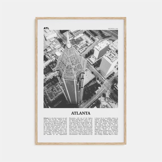 Atlanta Black And White No. 3 Travel Poster
