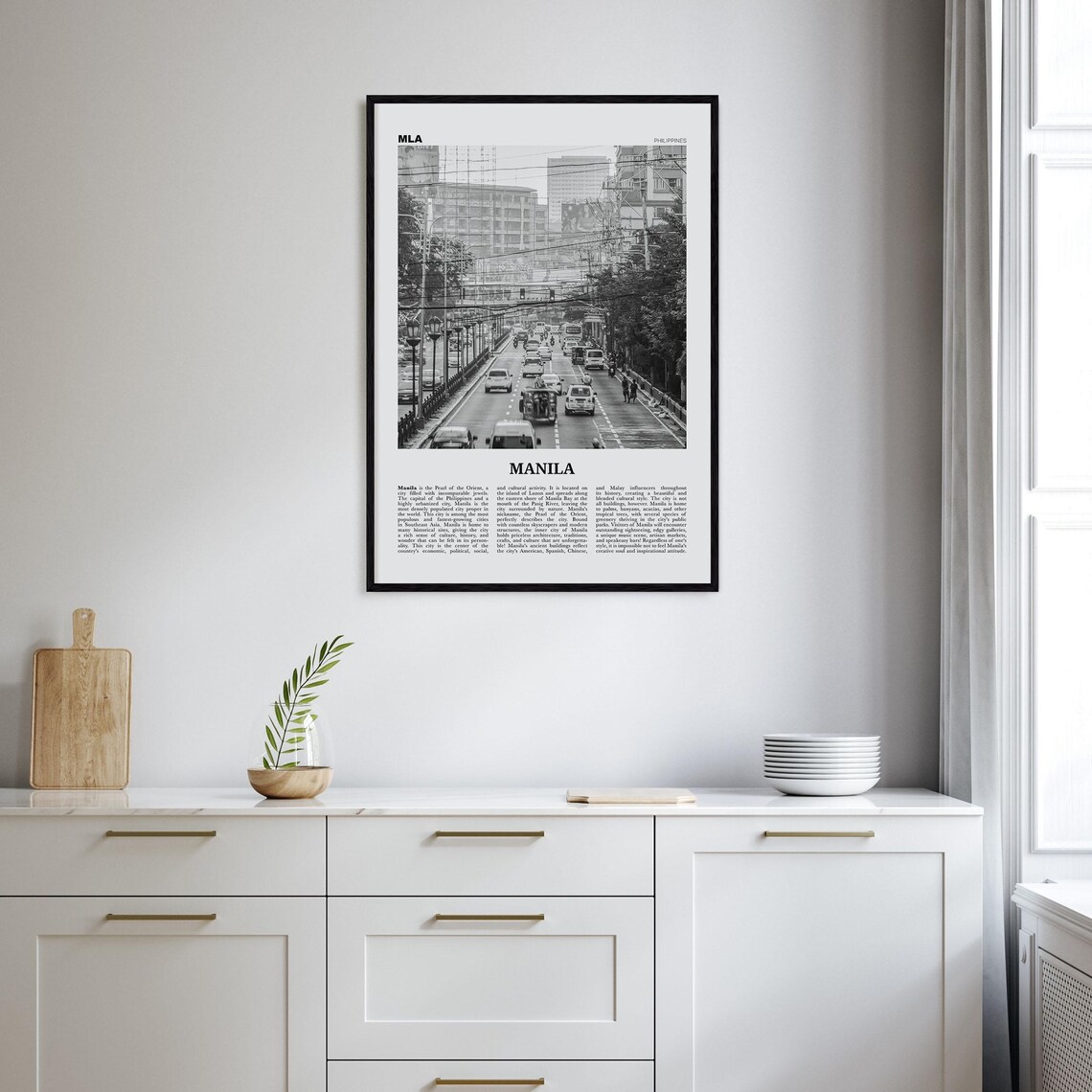 Manila Black and White Travel Poster, Philippines - Image 2