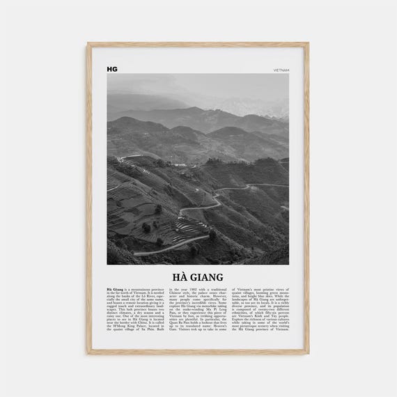 Ha Giang Black And White Travel Poster, Vietnam