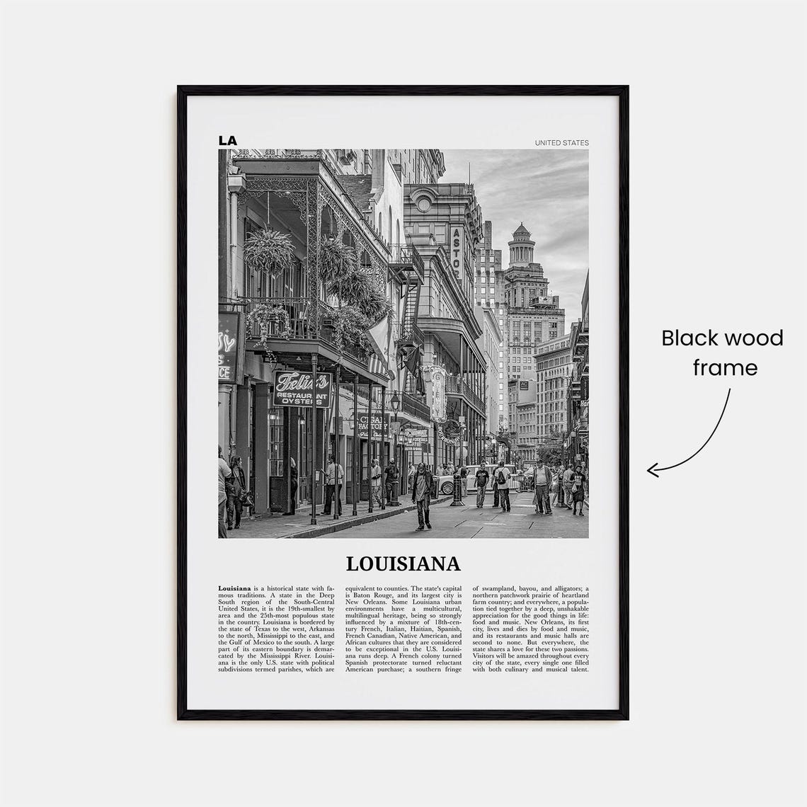 Louisiana Print Black And White No 3 Louisiana Wall Art Louisiana Poster Louisiana Photo Louisiana Wall Dcor Louisiana United States - Image 3