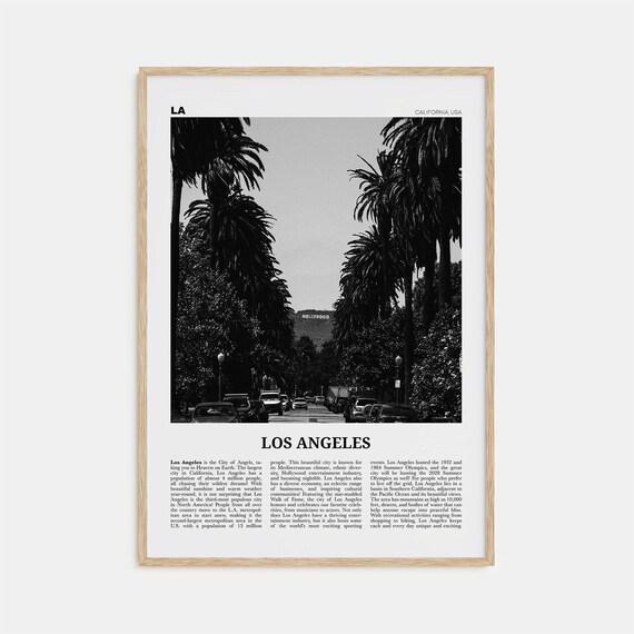 Los Angeles Black and White Travel Poster