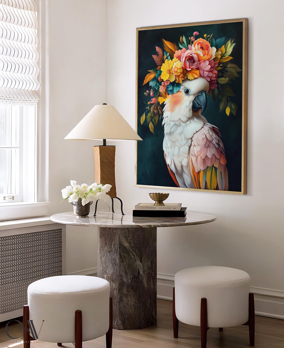 Parrot Bird Maximalist Eclectic Animal Portrait Art Print - Image 4