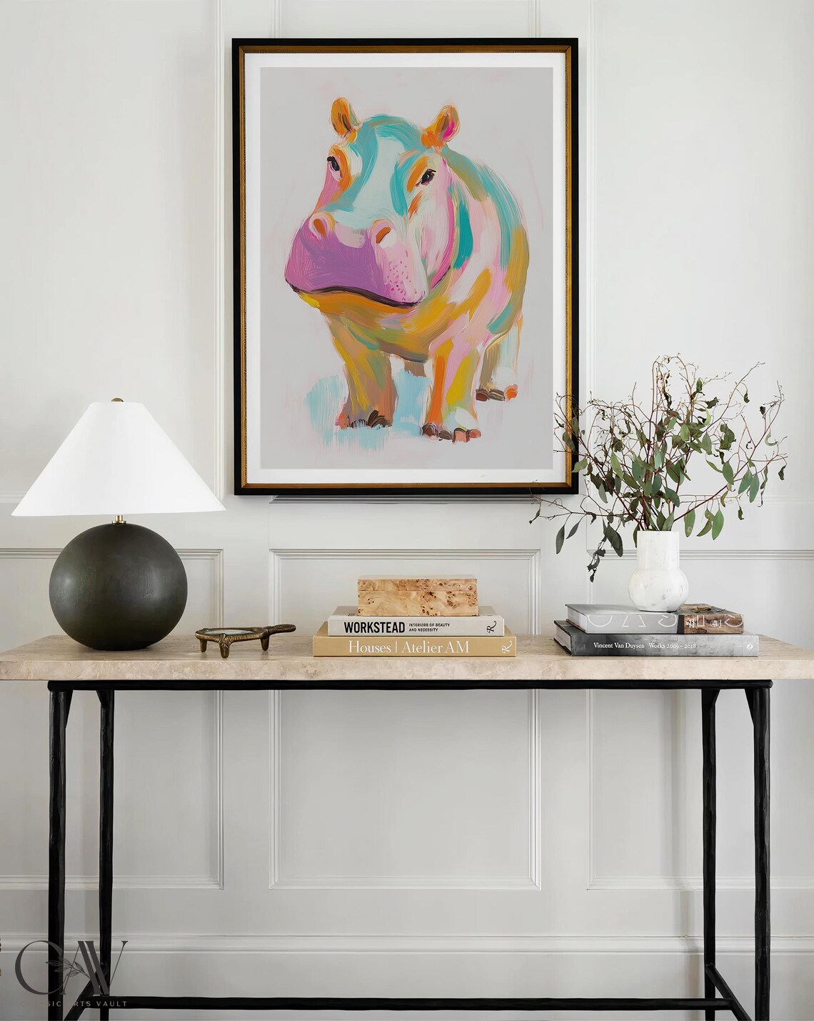 Colorful Hippo Modern Pop Art Wildlife Portrait Animal Poster - Image 4