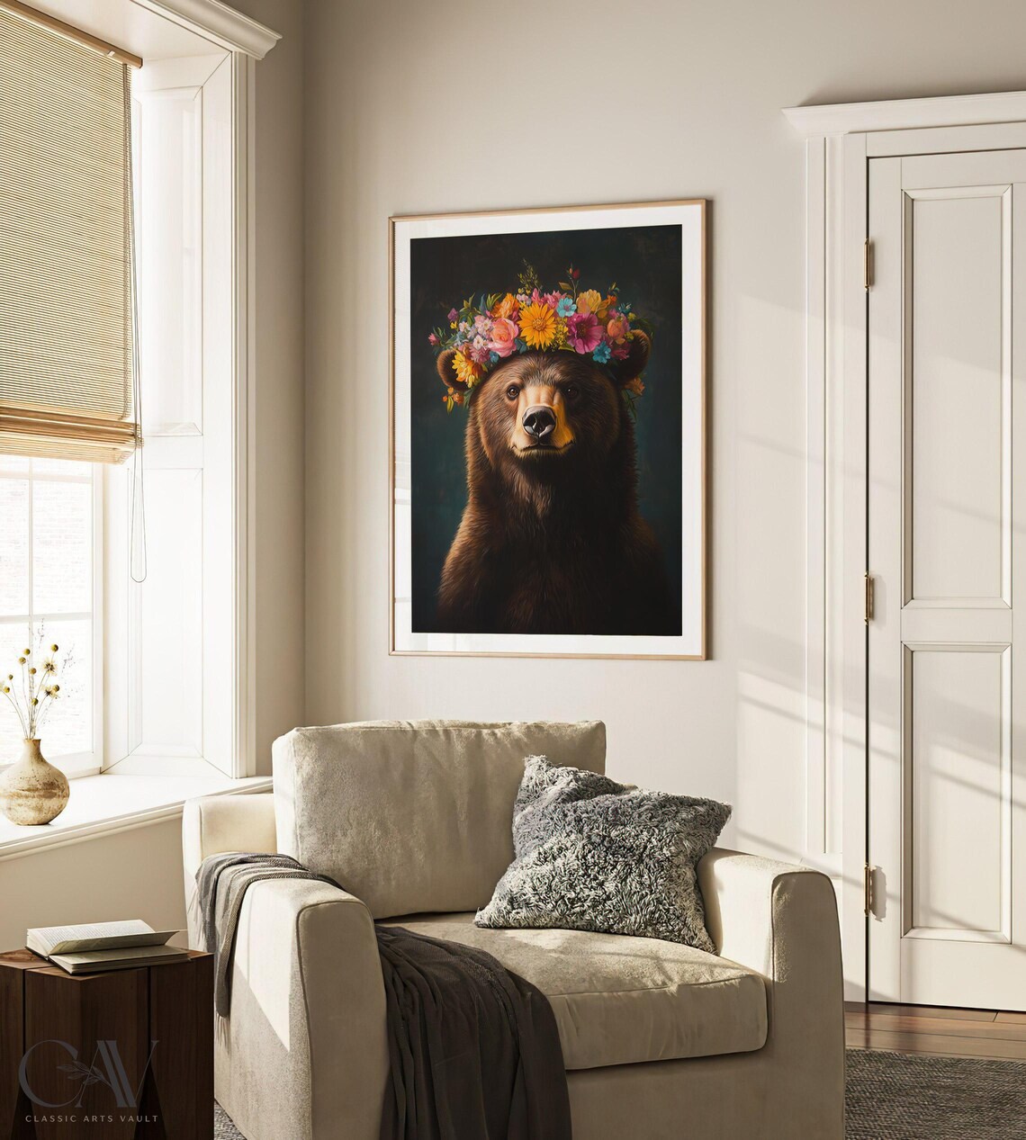 Bear Maximalist Eclectic Animal Portrait Print - Image 2