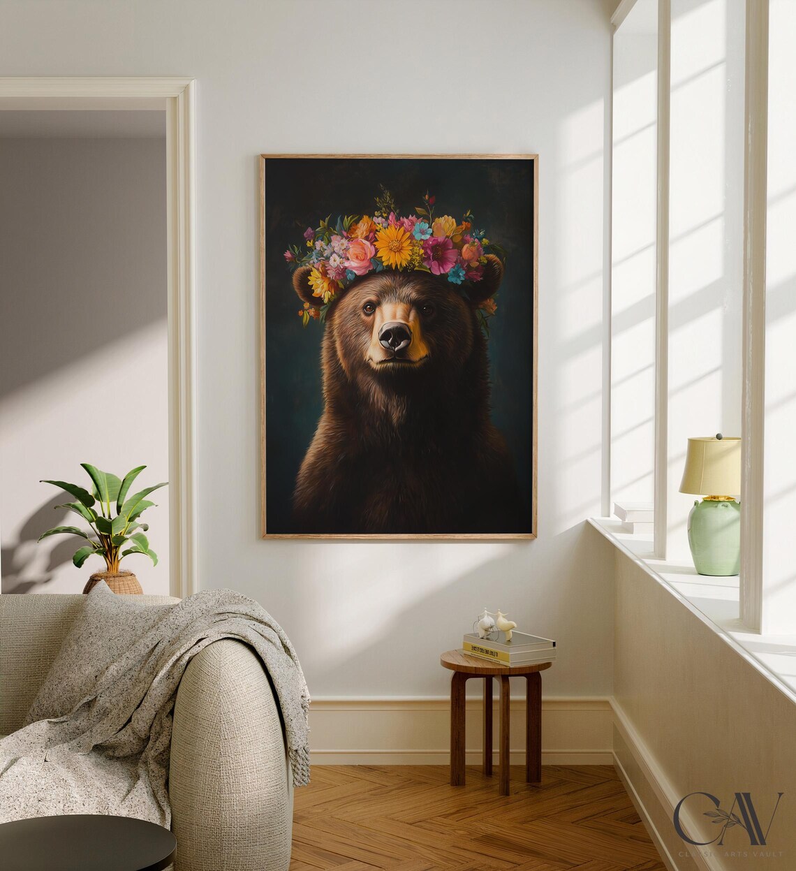 Bear Maximalist Eclectic Animal Portrait Print