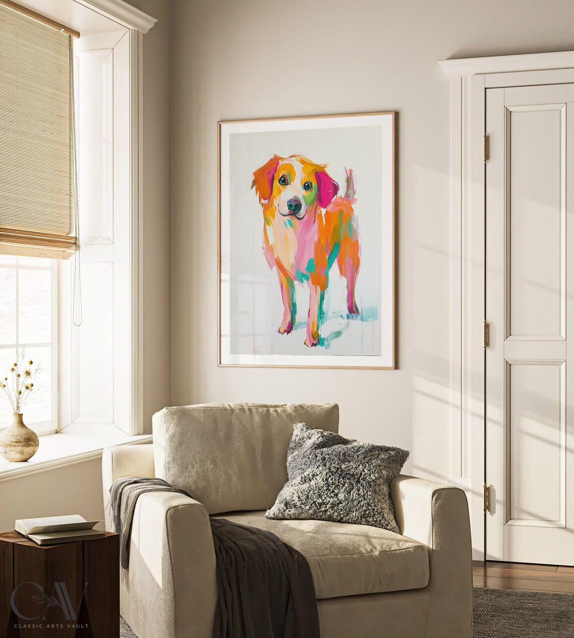 Colorful Standing Puppy Modern Pop Art Pet Portrait Animal Poster - Image 2