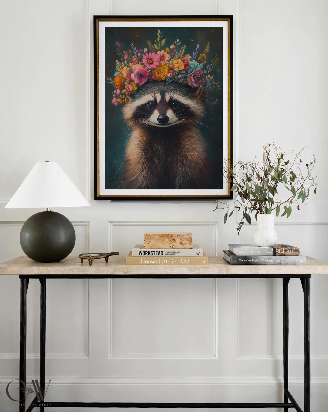 Raccoon Funky Animal Portrait Poster Print - Image 4
