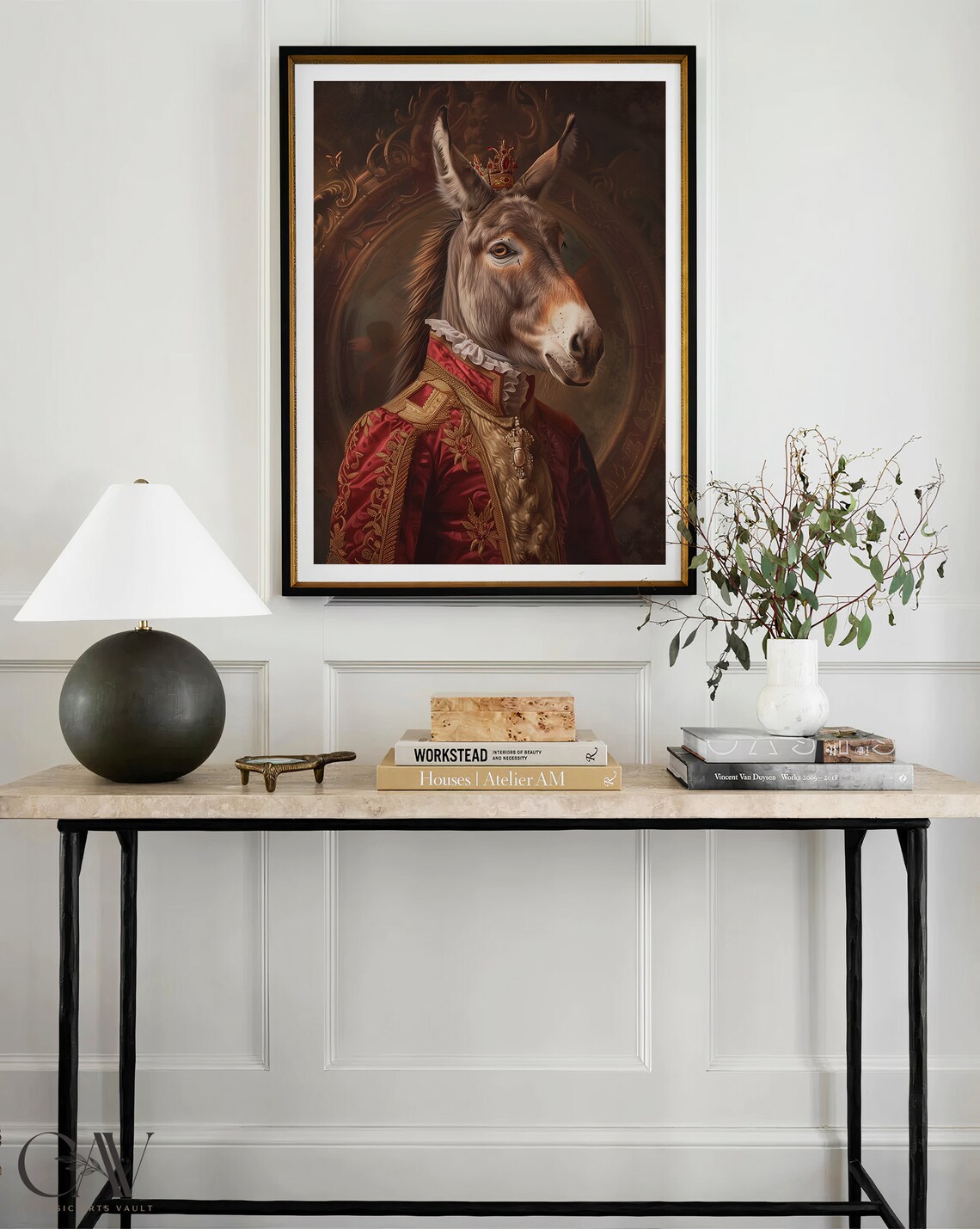 Royal Donkey Crown Portrait Renaissance Animal Painting Wall Art - Image 4