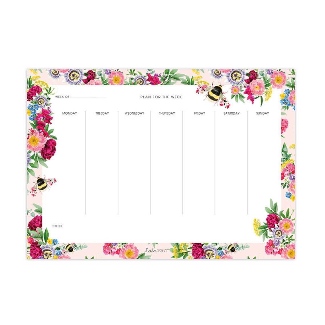 Botanical Bee Weekly Planner, Lola Design