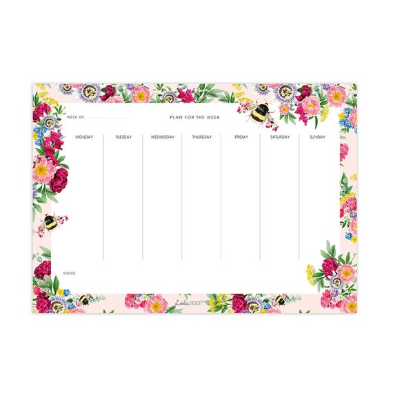 Botanical Bee Weekly Planner, Lola Design
