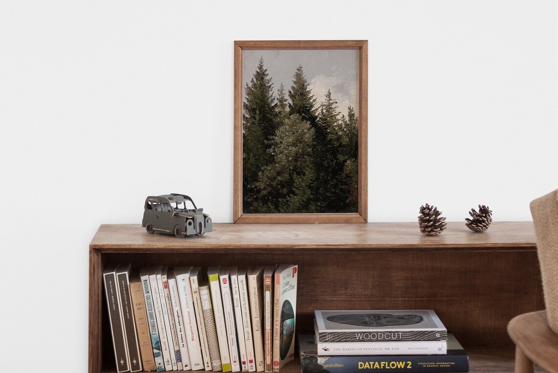 Pine Forest Vintage Nature Print, Rustic Decor - Image 2